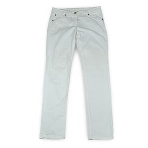 Brunello Cucinelli Pants Womens 4 White Cotton 5-Pockets Straight Leg Stretch